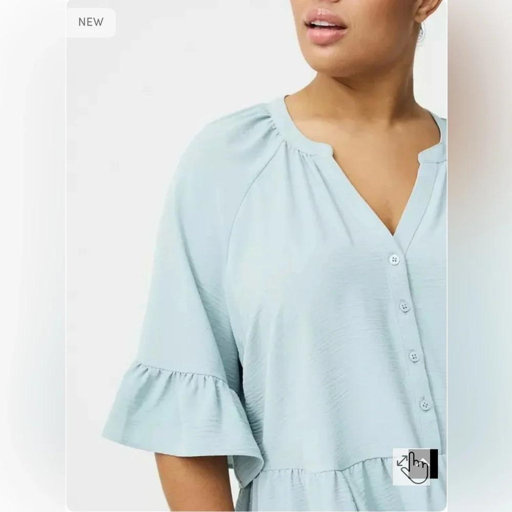 Torrid Raglan Ruffle Peplum Top - Picture 5 of 10